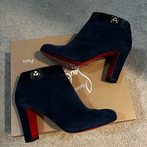 Christian Louboutin Booties 85 Navy Suede - BRAND NEW